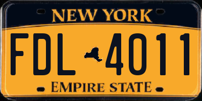 NY license plate FDL4011