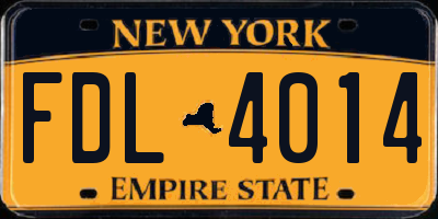 NY license plate FDL4014
