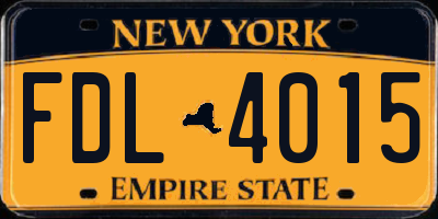 NY license plate FDL4015