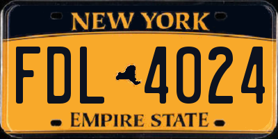 NY license plate FDL4024