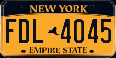 NY license plate FDL4045