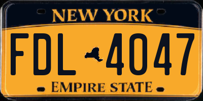 NY license plate FDL4047