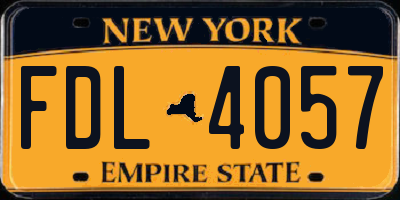 NY license plate FDL4057