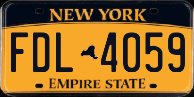 NY license plate FDL4059