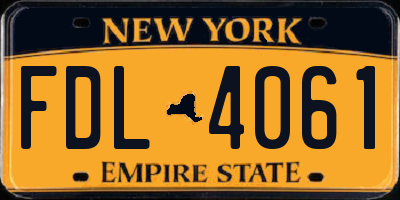 NY license plate FDL4061