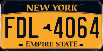 NY license plate FDL4064