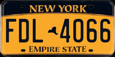 NY license plate FDL4066