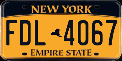 NY license plate FDL4067
