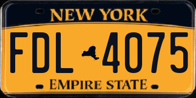 NY license plate FDL4075