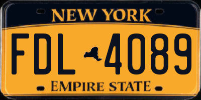 NY license plate FDL4089