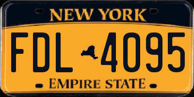 NY license plate FDL4095