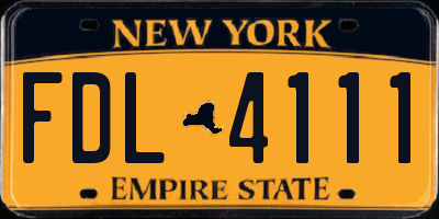 NY license plate FDL4111