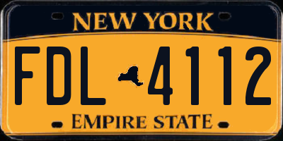 NY license plate FDL4112