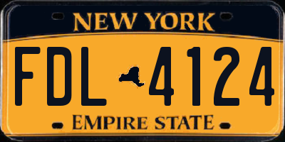 NY license plate FDL4124