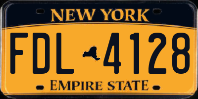 NY license plate FDL4128