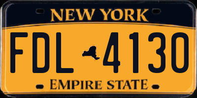 NY license plate FDL4130