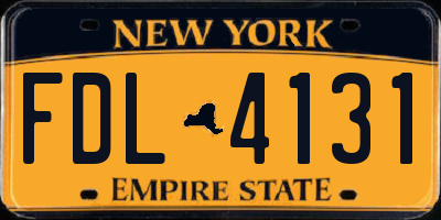 NY license plate FDL4131