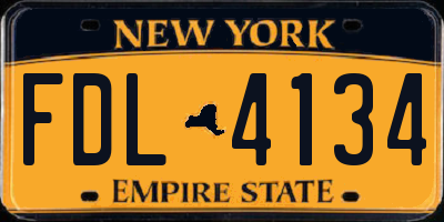 NY license plate FDL4134