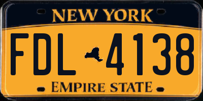 NY license plate FDL4138
