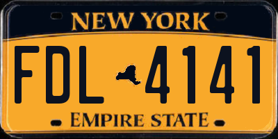 NY license plate FDL4141