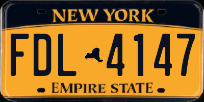 NY license plate FDL4147
