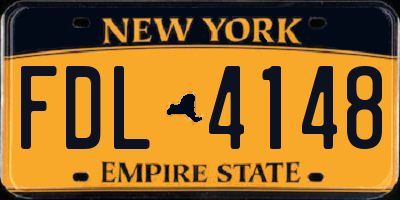 NY license plate FDL4148