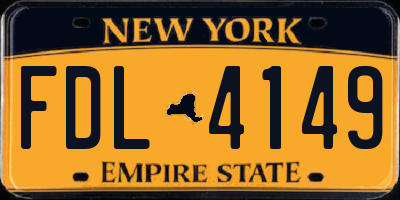 NY license plate FDL4149