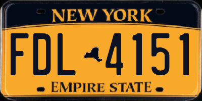 NY license plate FDL4151