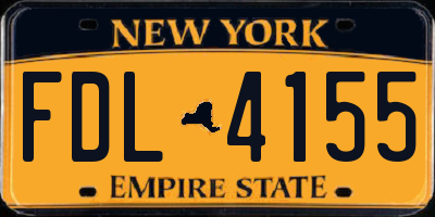 NY license plate FDL4155