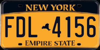 NY license plate FDL4156