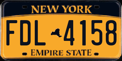NY license plate FDL4158