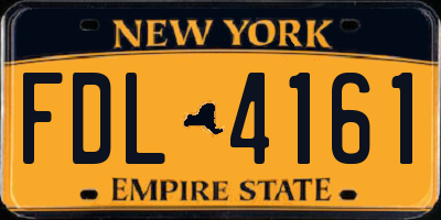 NY license plate FDL4161