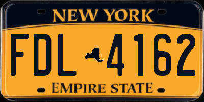 NY license plate FDL4162