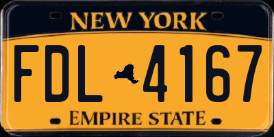 NY license plate FDL4167