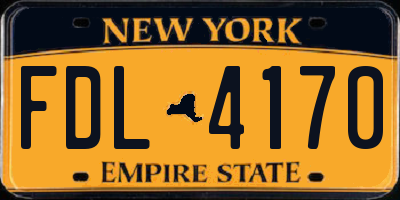 NY license plate FDL4170
