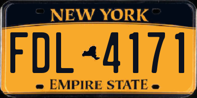 NY license plate FDL4171