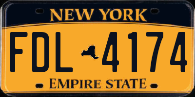 NY license plate FDL4174