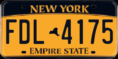 NY license plate FDL4175