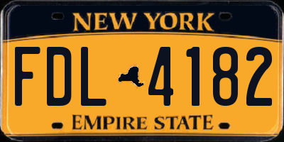 NY license plate FDL4182
