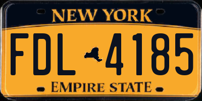 NY license plate FDL4185