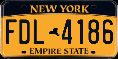 NY license plate FDL4186