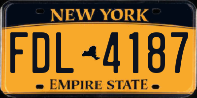 NY license plate FDL4187