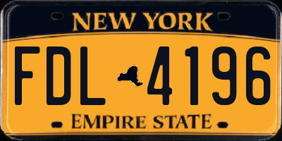 NY license plate FDL4196
