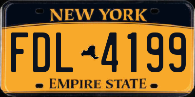 NY license plate FDL4199