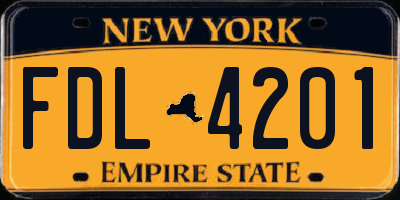 NY license plate FDL4201