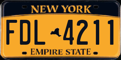 NY license plate FDL4211