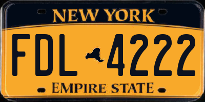 NY license plate FDL4222