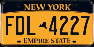 NY license plate FDL4227