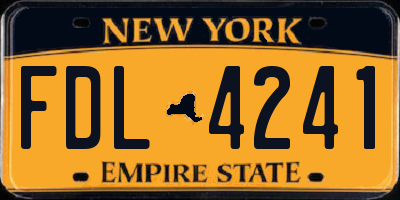NY license plate FDL4241