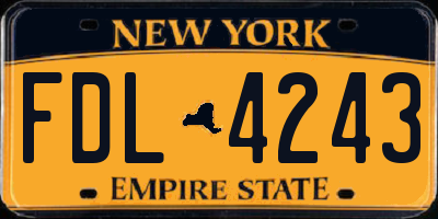 NY license plate FDL4243